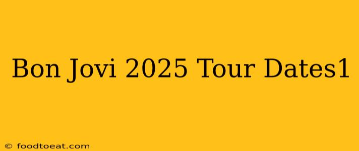 Bon Jovi 2025 Tour Dates1